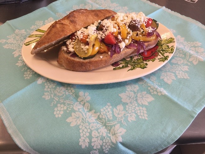 Vegetable and Feta Sandwiches