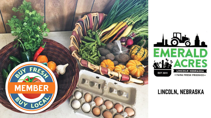 Member Spotlight photo for Emerald Acres featuring fresh vegetables and eggs